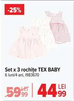 Carrefour Set x 3 rochițe TEX BABY Ofertă