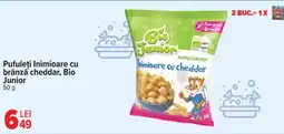 Carrefour Pufuleți Inimioare cu brânză cheddar, Bio Junior Ofertă