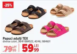 Carrefour Papuci adulti TEX Ofertă
