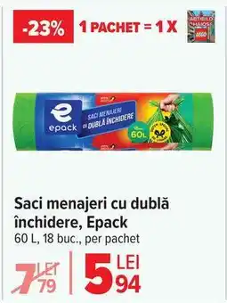 Carrefour Saci menajeri cu dublă închidere, Epack Ofertă