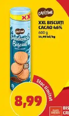 Penny CAFÉTIME XXL Biscuiți Cacao 46% Ofertă