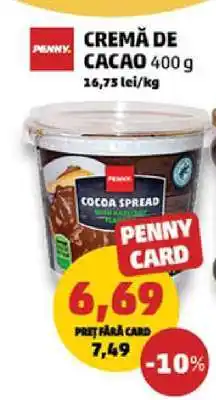 Penny Cremă de Cacao 400g Ofertă