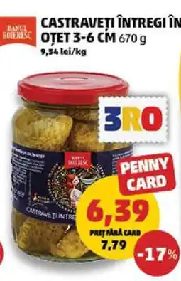 Penny Castraveți întregi în oțet 3-6 cm 670 g Ofertă