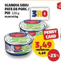 Penny SCANDIA SIBIU PATE DE PORC / PUI 120 g Ofertă