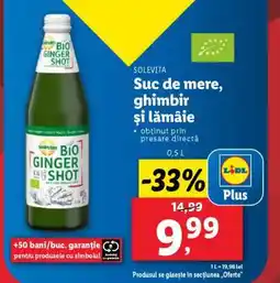 Lidl Solevita Bio Ginger Shot Ofertă