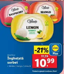 Lidl Gelatelli Înghețată Sorbet Ofertă