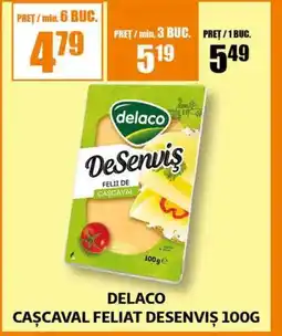 Auchan DELACO Cascaval feliat desenviș Ofertă
