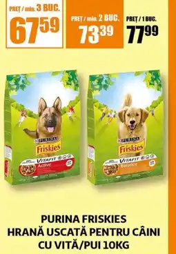 Auchan Purina friskies hrană uscată pentru câini cu vită/pui Ofertă