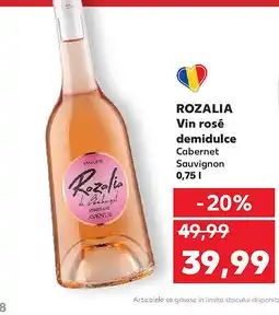 Kaufland ROZALIA Vin rosé demidulce Ofertă