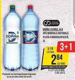 Mega Image DORNA IZVORUL ALB Apă minerală naturală plată/carbogazificată Ofertă