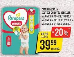 Mega Image PAMPERS Pants scutece chilotel bebeluși Ofertă