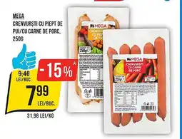 Mega Image MEGA Crenvurști cu piept de pui/cu carne de porc Ofertă
