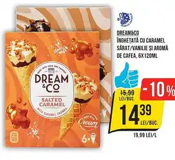 Mega Image DREAM &CO Înghețată cu caramel sărat/vanilie şi aromă de cafea Ofertă