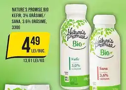 Mega Image NATURE'S PROMISE Bio Kefir, 3% grasime/ sana, 3.6% grasime Ofertă