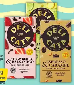 Mega Image DELICATA Ciocolată neagră, cu lime şi ghimbir/căpşuni și otet balsamic/espresso & caramel Ofertă