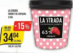 Mega Image LA STRADA Sorbet de căpşuni Ofertă