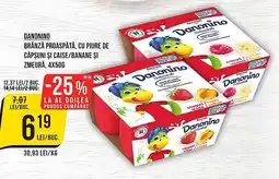 Mega Image DANONINO Brânză proaspătă, cu piure de căpşuni şi caise/banane și zmeură Ofertă