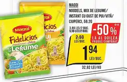 Mega Image MAGGI Noodels, mix de legume/ instant cu gust de pui/vită/ ciuperci Ofertă