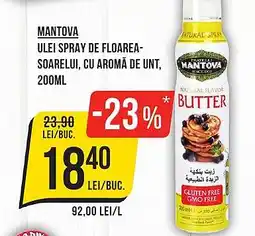 Mega Image MANTOVA Ulei spray de floarea- soarelui, cu aromă de unt Ofertă
