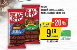 Mega Image KITKAT Tabletă ciocolată dublă/ alune/caramel sărat Ofertă