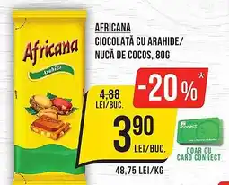 Mega Image AFRICANA Ciocolată cu arahide/ nucă de cocos Ofertă