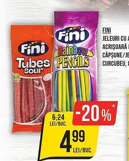 Mega Image FINI Jeleuri cu aromă acrișoară de căpşune/jeleuri curcubeu Ofertă