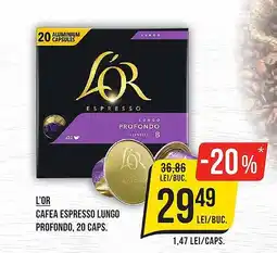 Mega Image L'OR Cafea espresso Lungo profondo Ofertă