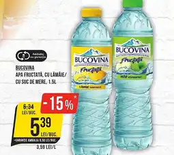 Mega Image BUCOVINA Apa fructată, cu lămâie/ cu suc de mere Ofertă