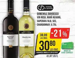 Mega Image DOMENIILE DAVIDESCU Vin roşu Ofertă