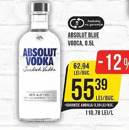 Mega Image ABSOLUT BLUE Vodca Ofertă