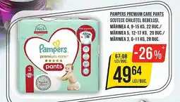 Mega Image PAMPERS Premium Care pants scutece chilotel bebeluși Ofertă