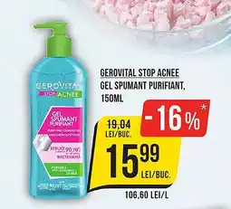 Mega Image GEROVITAL Stop Acnee Gel spumant purifiant Ofertă