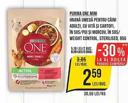 Mega Image PURINA One Mini Hrană umedă pentru câini adulţi Ofertă