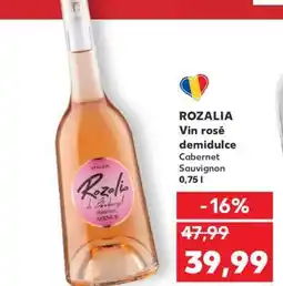 Kaufland ROZALIA Vin rosé demidulce Ofertă