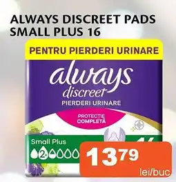 Unicarm Always discreet pads small plus 16 Ofertă
