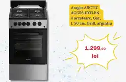 Media Galaxy Aragaz ARCTIC AGG5611DTLBN, 4 arzatoare, Gaz, L 50 cm, Grill, argintiu Ofertă