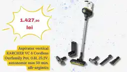 Media Galaxy Aspirator vertical KARCHER VC 6 Cordless Ourfamily Pet, 0.81, 25.2V Ofertă