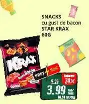 Diana Supermarket SNACKS CU GUST DE BACON STAR KRAX 60G Ofertă