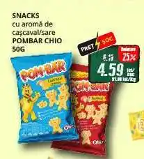 Diana Supermarket SNACKS cu aromă de cașcaval/sare POMBAR CHIO 50G Ofertă