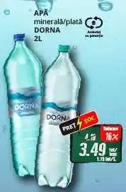 Diana Supermarket APĂ minerală/plată DORNA 2L Ofertă