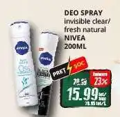 Diana Supermarket DEO SPRAY invisible clear/fresh natural NIVEA 200ML Ofertă