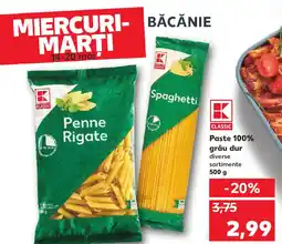 Kaufland Paste 100% grâu dur Ofertă