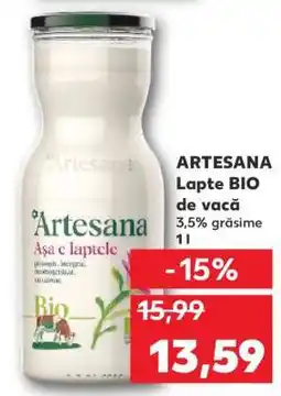 Kaufland ARTESANA Lapte BIO de vacă Ofertă