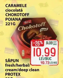 Diana Supermarket CARAMELE ciocolată CHOKOTOFF POIANA 221G Ofertă
