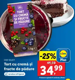 Lidl CHEF SELECT Tort cu cremă și fructe de pădure Ofertă