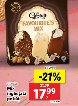 Lidl GELATELLI Mix înghețată pe băţ Ofertă