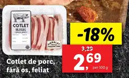 Lidl Cotlet de porc, fără os, feliat Ofertă