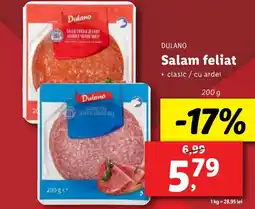 Lidl DULANO Salam feliat Ofertă