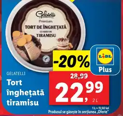 Lidl GELATELLI Tort îngheţată tiramisu Ofertă