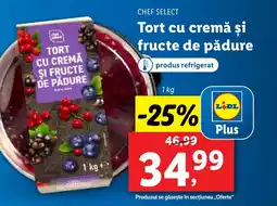 Lidl CHEF SELECT Tort cu cremă și fructe de pădure Ofertă